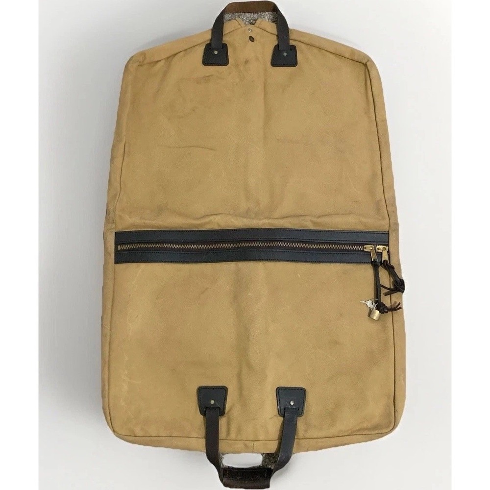 Filson Suit Cover Garment Bag Travel Rare TAN HD twill Talon Zippers #70271